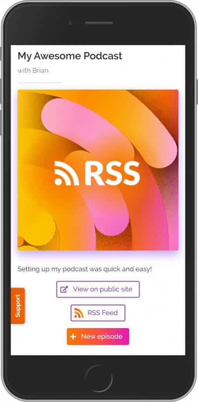 copy your podcast RSS feed on RSS.com
