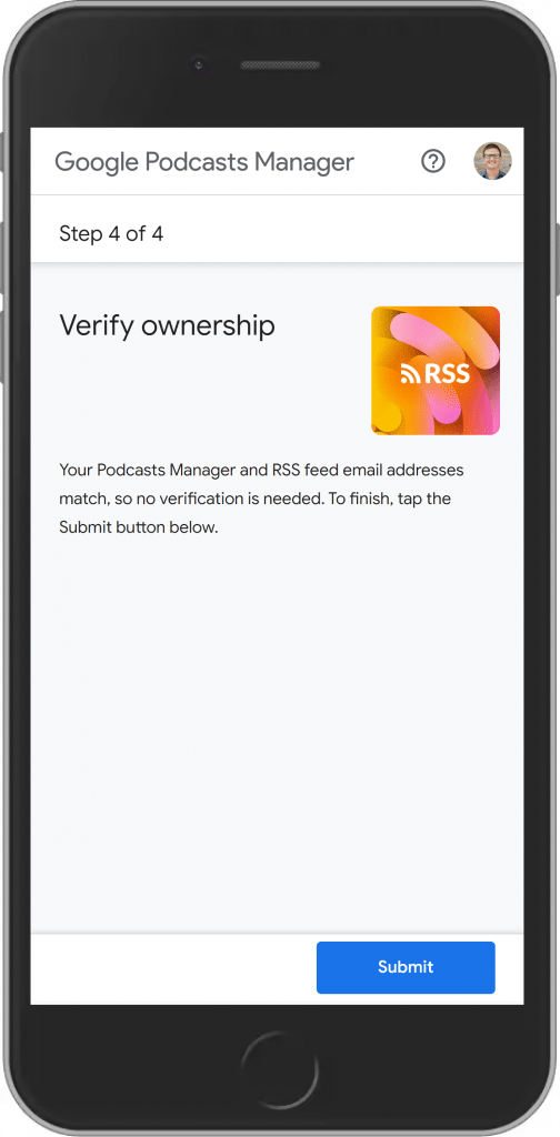 verify your rss feed in google podcasts manager