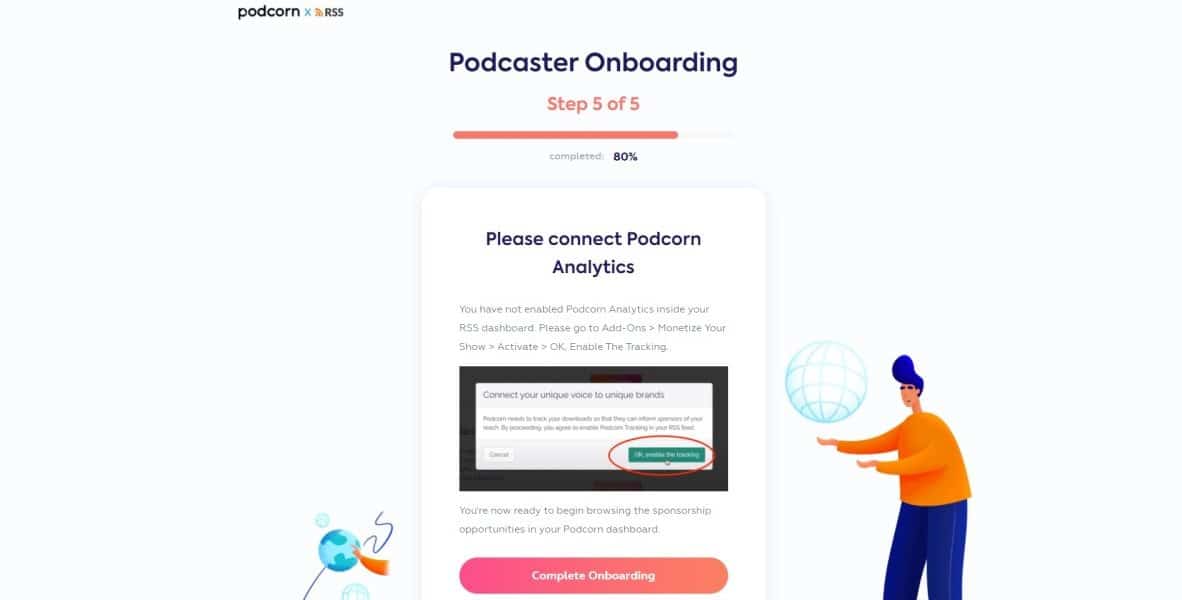 Make Money Podcasting With Podcorn Onboarding Step 5