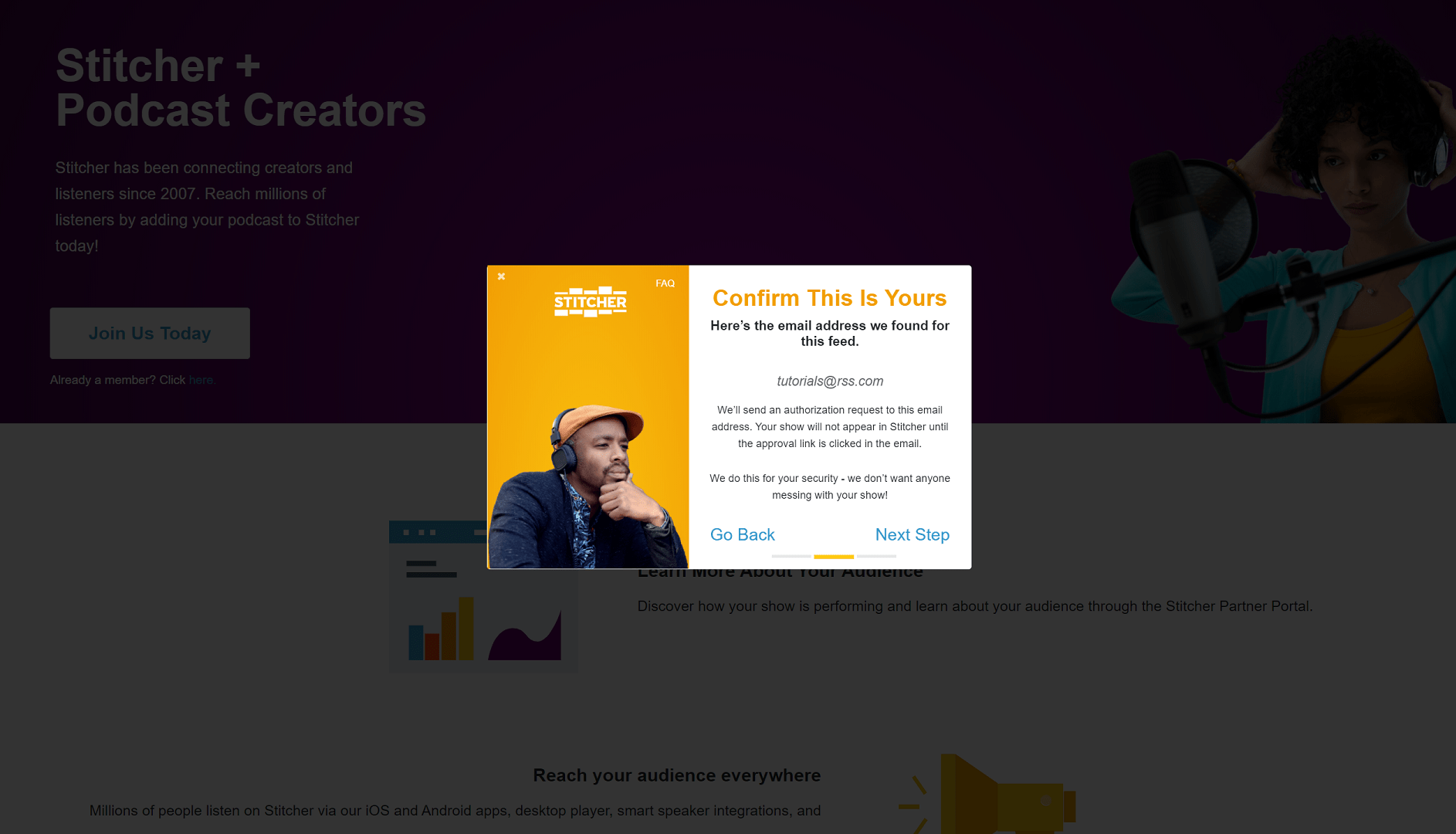 How to Submit Podcast to Stitcher Confirm Ownership
