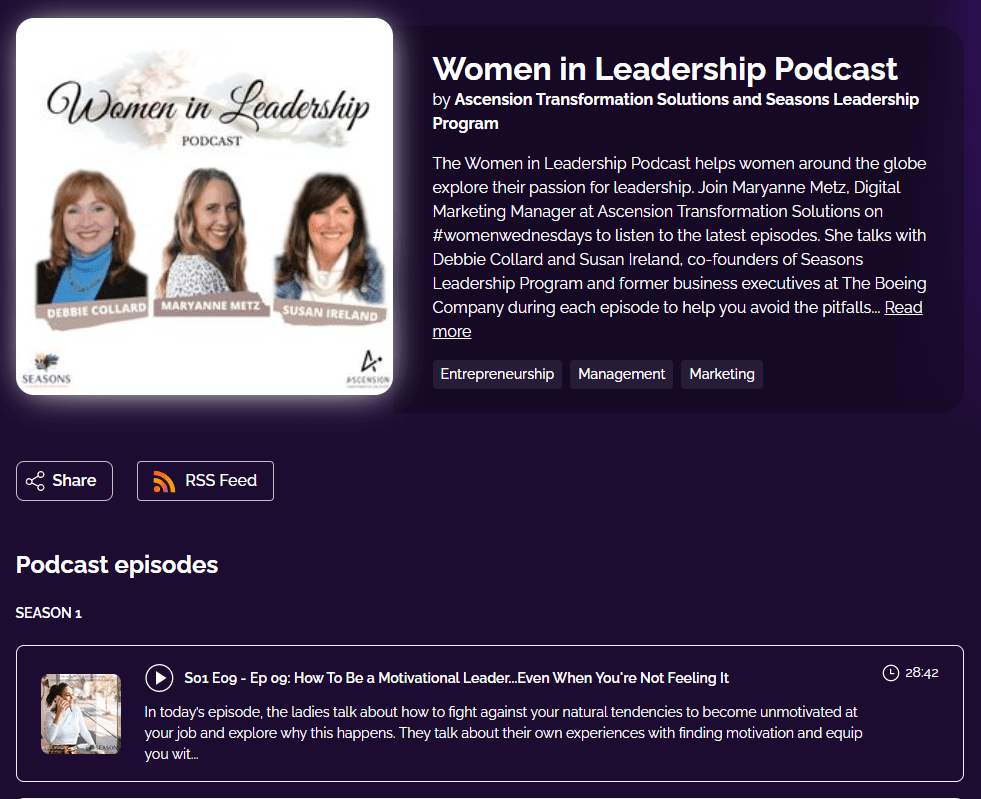 women in leadership podcast