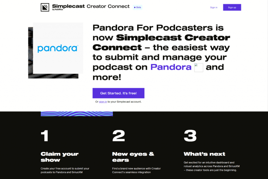 How to Submit Your Podcast to Pandora - Creator Connect Homepage