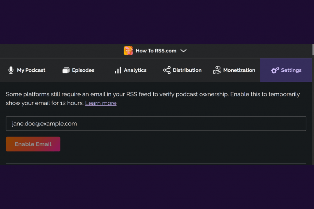 How to Submit Your Podcast to Pandora - Email Settings