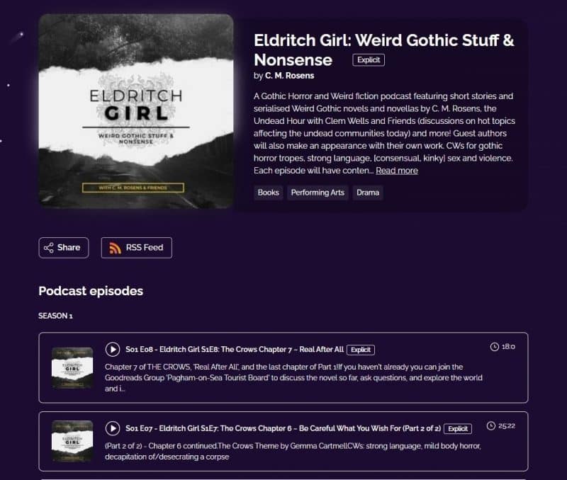Eldritch Girl: Weird Gothic Stuff & Nonsense podcast