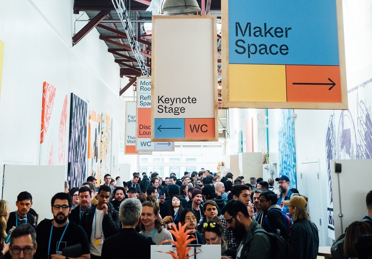 people attending a conference