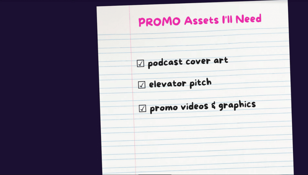 the types of promotional assets you'll need to launch a podcast