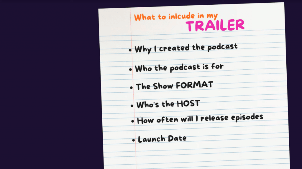 what to include in your podcast trailer