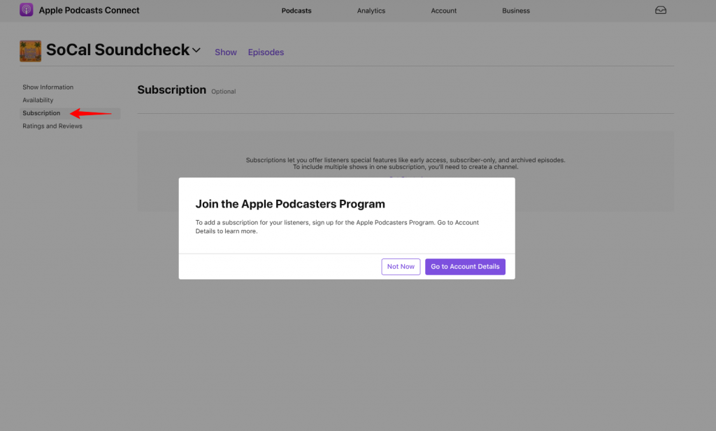 join the apple podcasters program in apple podcasts connect
