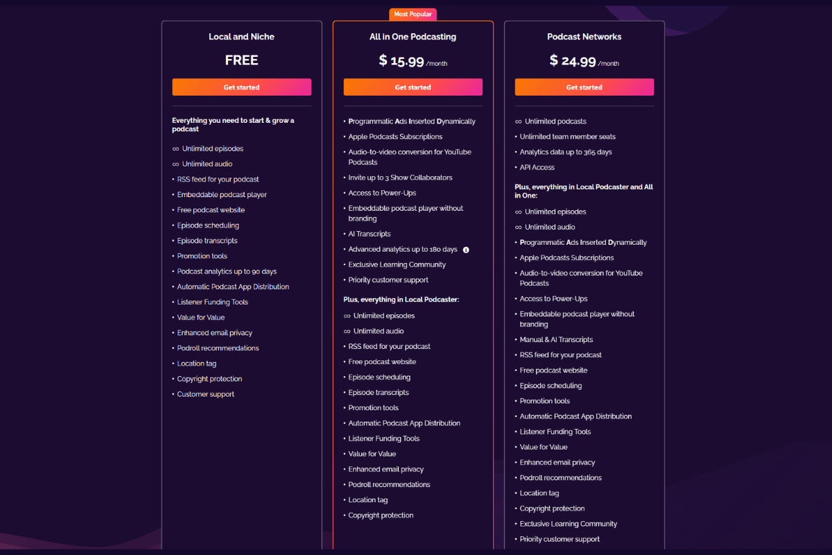 Pricing as of November 2025